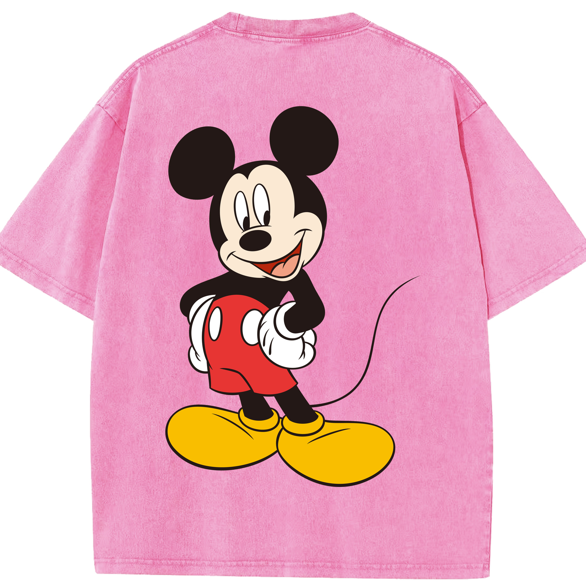 （画像用） ミッキーマウス Mickey Mouse 綿100% ヴィンテージ風 半袖Tシャツ（背面プリント）